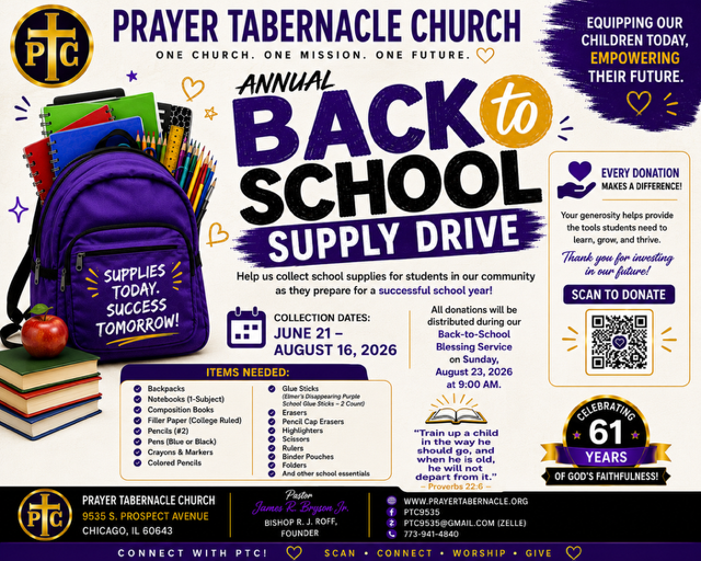 Equipping our children — Back to School Supply Drive