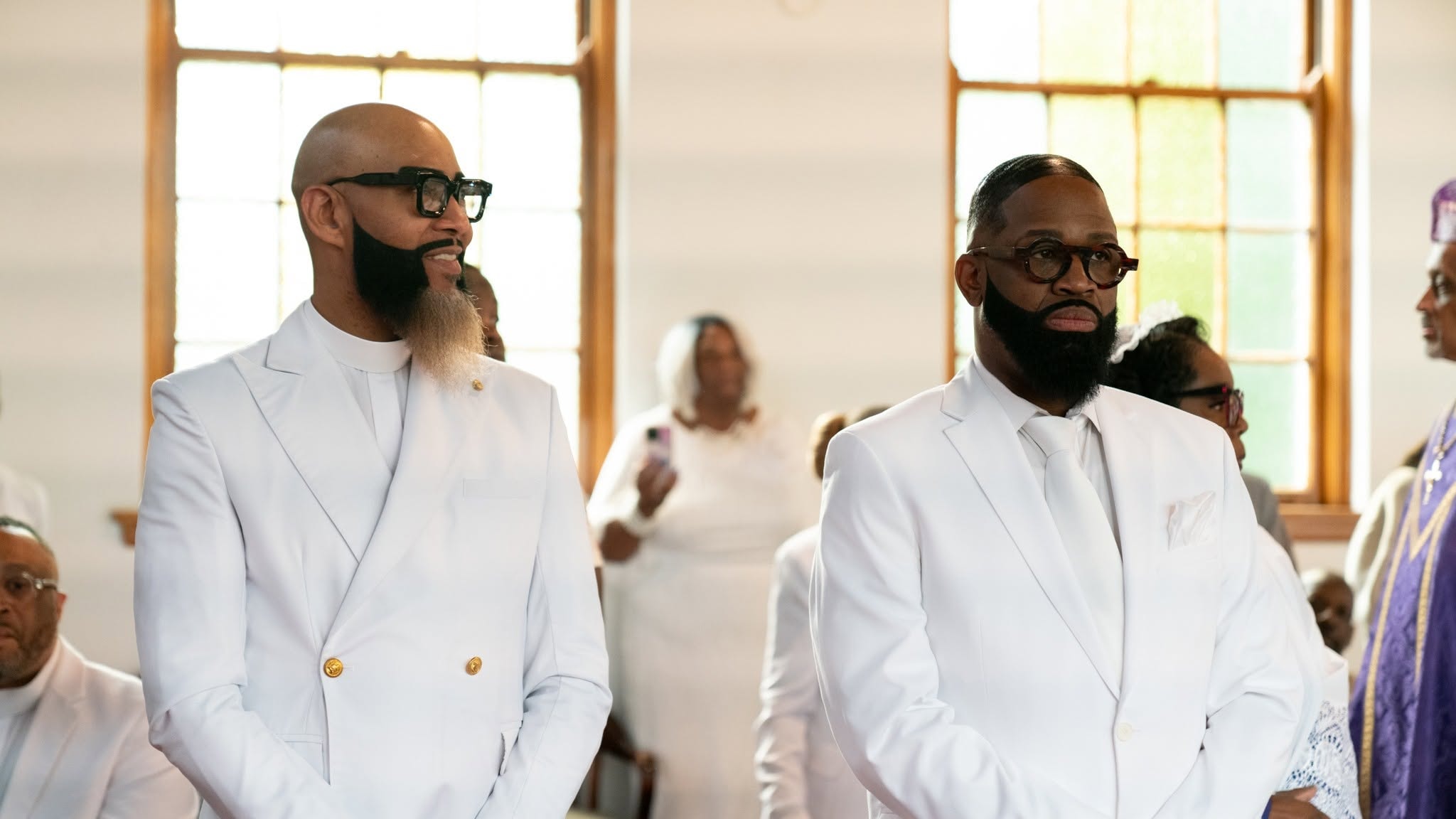 Brothers in white — standing strong in the sanctuary
